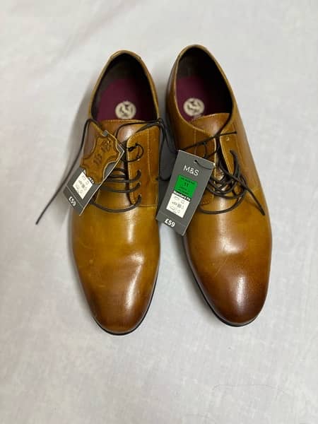 M&S Pure Brown Leather Formal Shoes 3