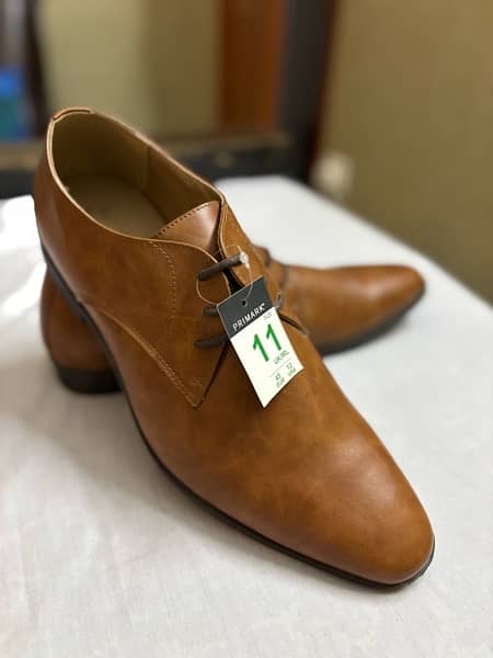 PRIMARK BROWN LEATHER SHOES 0