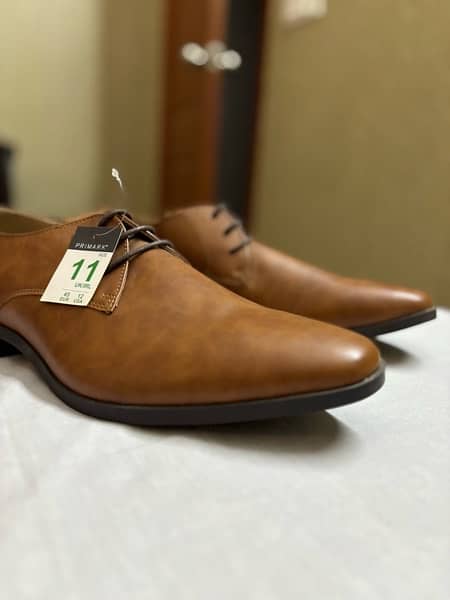 PRIMARK BROWN LEATHER SHOES 1