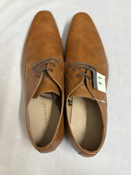 PRIMARK BROWN LEATHER SHOES 3