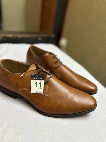 PRIMARK BROWN LEATHER SHOES 4