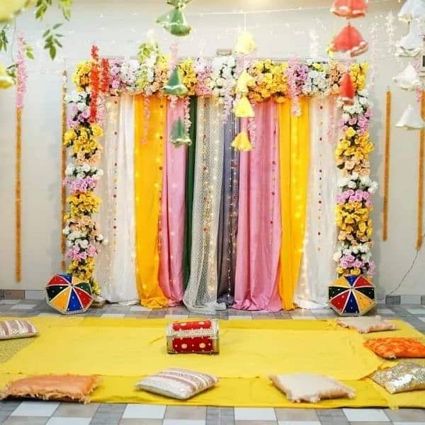 mehndi,birthday decor, Flower Decor, stage, Sound System, Lights 0