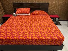 Habitt King Size Bed with 2 side tables