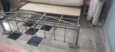 double iron bed with mattress