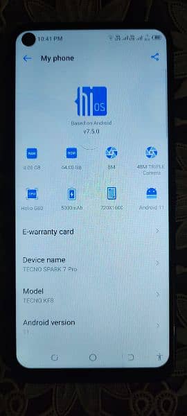 techno spark 7 pro 4 GB RAM 64GB memory 5000 mAh battery all ok ha 4