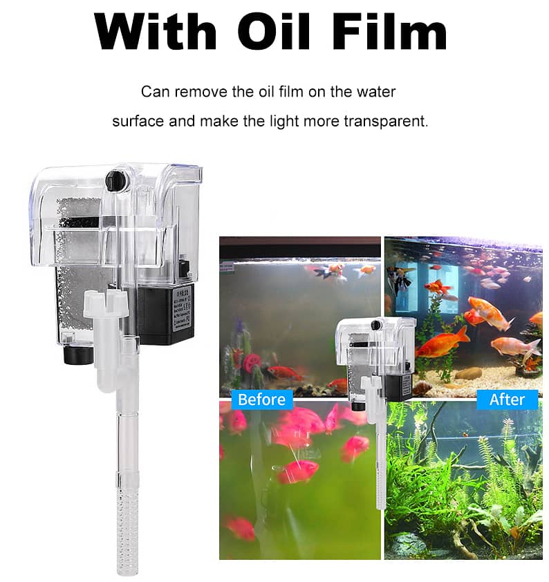 External Filter Aquarium Acrylic Backpack Filter 3-in-1 Waterfall Han 0