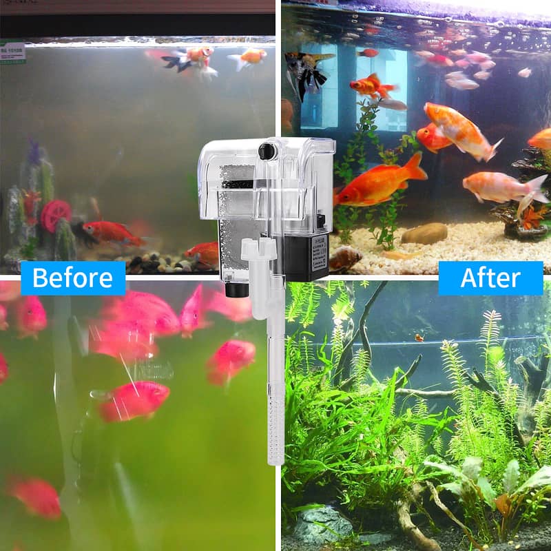 External Filter Aquarium Acrylic Backpack Filter 3-in-1 Waterfall Han 2