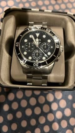 Fossil silver Stainless Steel Black Dial 45mm Watch