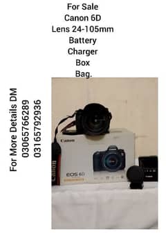 Canon6D lens 24-105 + batter+charger