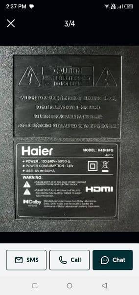 WiFi Android  Haier LCD 43 " PENAL break BAKI All ok 0:3:2:0:7:33:2121 3