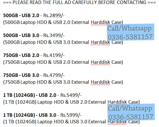 External Hard Disk Drive 160 GB 250 GB 320 GB Harddisk Portable HDD 2