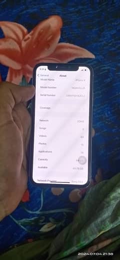 I phone X pta approved White Colour 10/10 Condition Battery 100