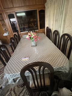 10 Chair Solid Wood Dining table in good condition for Sale