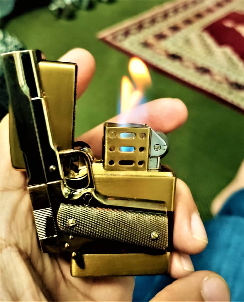 Metal Brass Butane Lighter - Zippo Style Sparkwheel 4