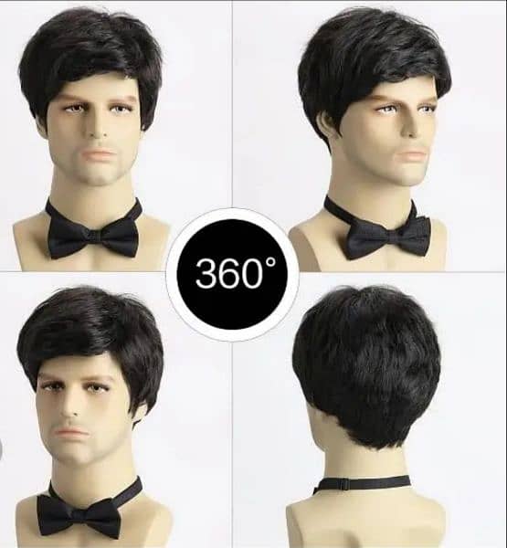 natural male hair wig 2