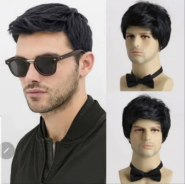 natural male hair wig 5