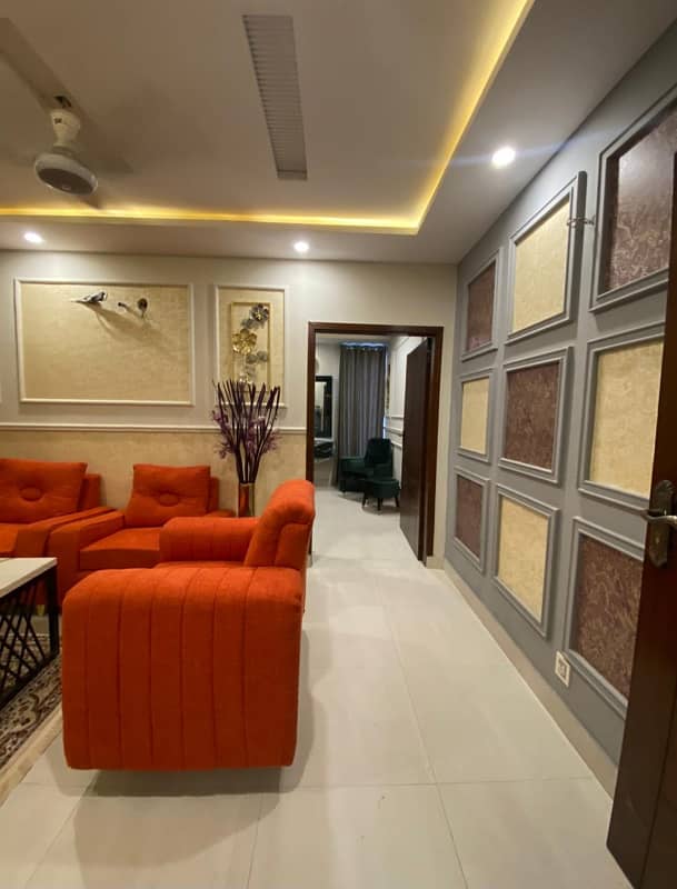 1 Bedroom VIP Full furnish flat per day available in Bahria town Lahore 3