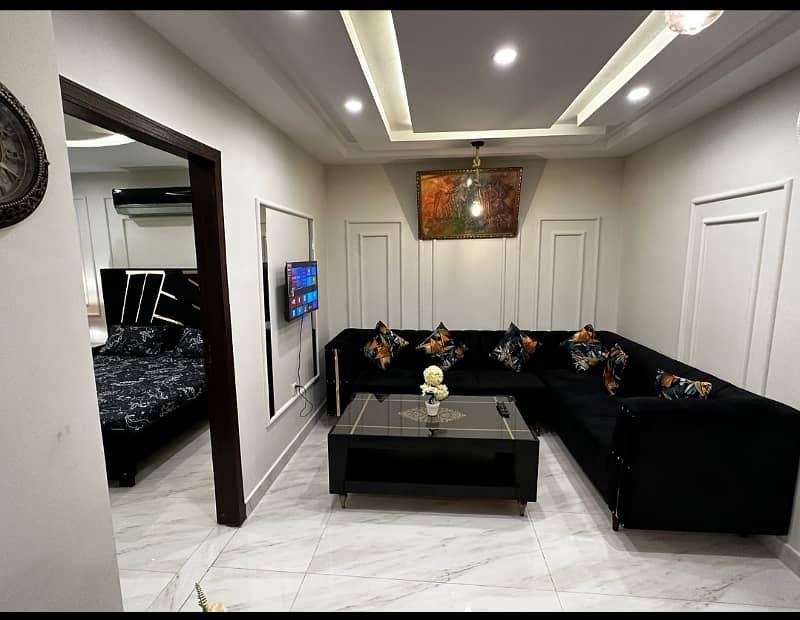 1 Bedroom VIP Full furnish flat per day available in Bahria town Lahore 16