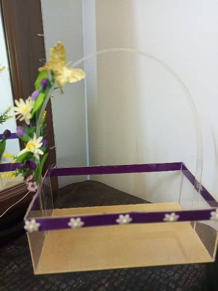 acrylic boxes and basket in different sizes and prices 8