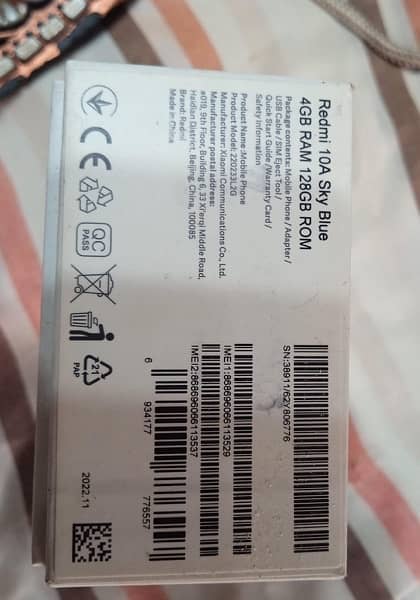 Redmi 10A 4/128 with box urgent sale koi issue nhi hy 1