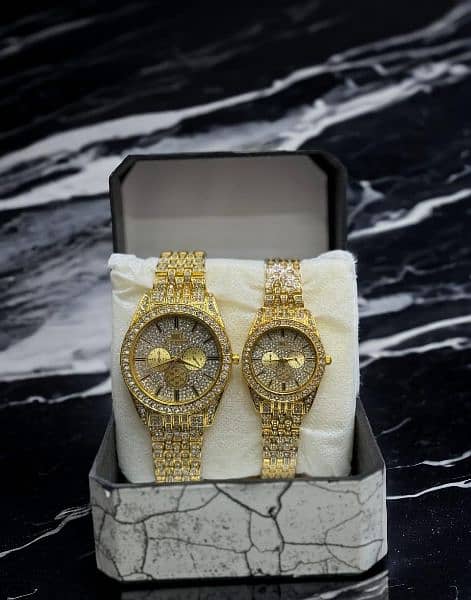 Diamonds Stone Couple Watches 2