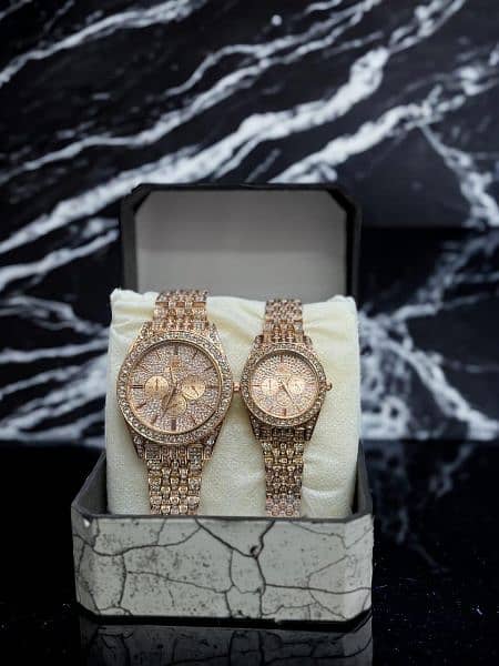 Diamonds Stone Couple Watches 5