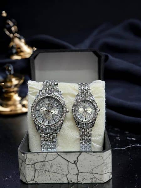 Diamonds Stone Couple Watches 6