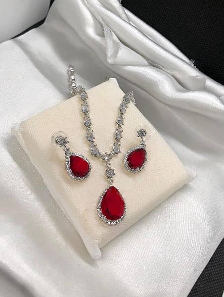 Rhinestone Necklace or Earring Jewelry Set for Girl's 0