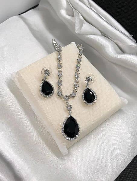 Rhinestone Necklace or Earring Jewelry Set for Girl's 3