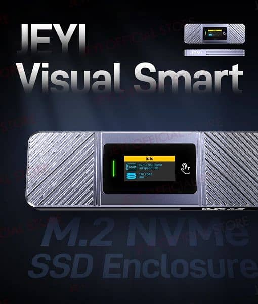 SSD Enclosure JEYI Visual Smart M. 2 NVMe /SATA USB 3.2, Gen 2 10Gbps 1