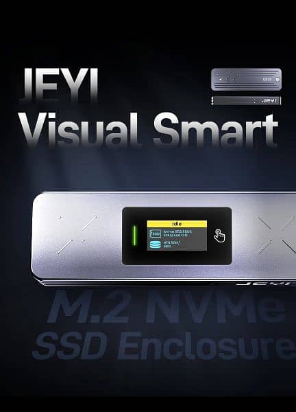 SSD Enclosure JEYI Visual Smart M. 2 NVMe /SATA USB 3.2, Gen 2 10Gbps 5