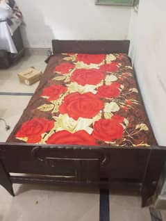 wooden bed with mattress for sale