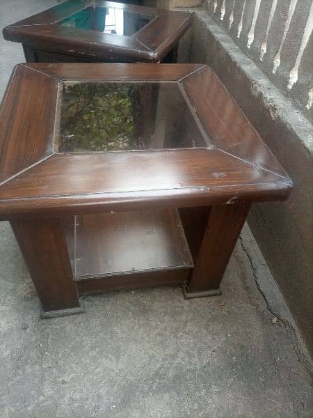 Two wooden Table and 2 wooden chair for sale 1