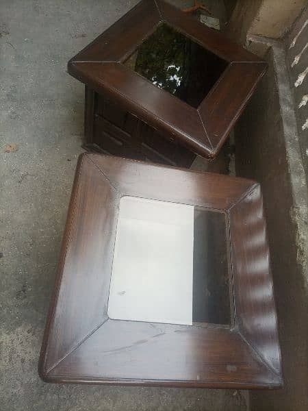 Two wooden Table and 2 wooden chair for sale 2