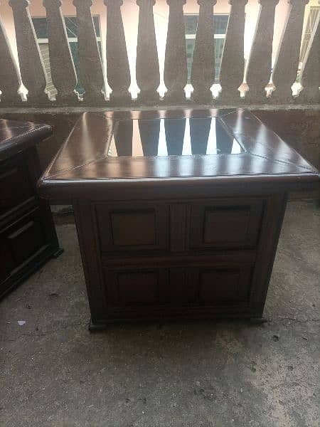 Two wooden Table and 2 wooden chair for sale 3