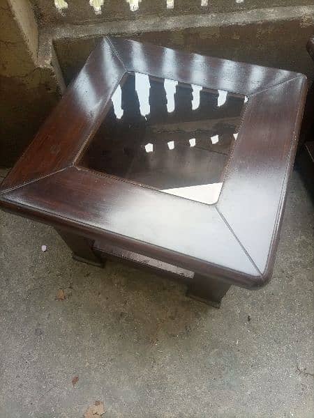 Two wooden Table and 2 wooden chair for sale 4