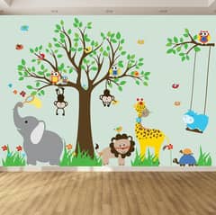 Kids Bed's wall painting art decor ideas for kids