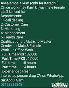 jobs for male and female