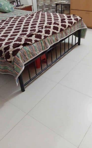 bed with side table with mattress whatsapp (03252719032) 5