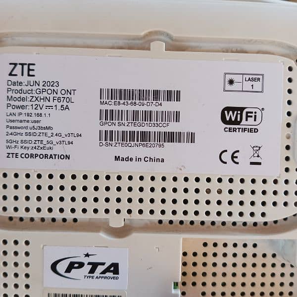 PTCL Flash fiber WiFi device 5G sported 6