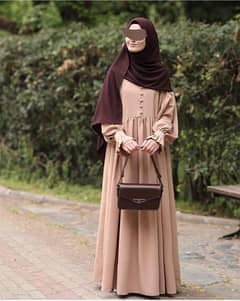 Georgette plain abaya with stoler