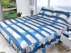 3 Pcs Cotton Sotton Patchwork Double Bedssheet