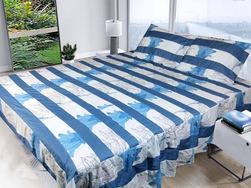 3 Pcs Cotton Sotton Patchwork Double Bedssheet 1