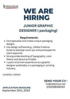 Graphic Designer(Packaging)