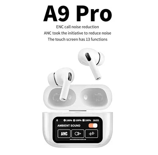 A9 pro Touch Screen ANC Wireless Headset TWS Nois 1