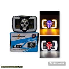 1 pc multifunction led head light beam skull style for motor cycle