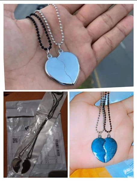 2 Pcs Stainless Steel Magnetic Heart Design 1