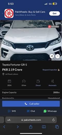 Toyota Fortuner G 2024