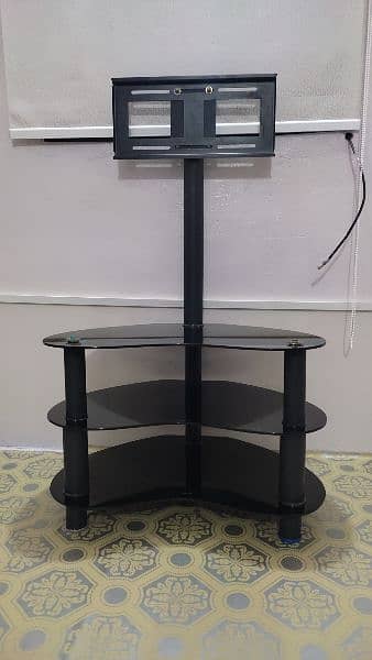 led tv table black shine 0