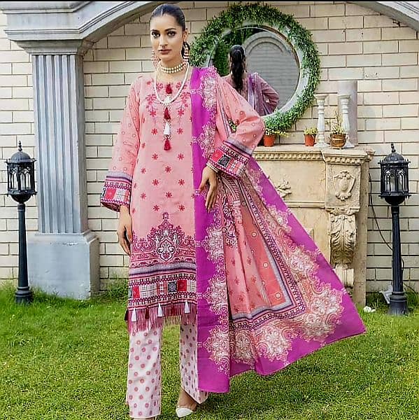 3pc embroidered kaddar suit unstiched 3